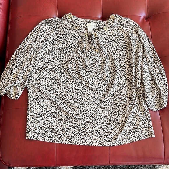 Chicos Cheetah Blouse - Picture 1 of 5